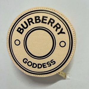 Burberry Goddess 5" Zip Around Travel Jewelry Case Round Clutch Makeup Bag NWT